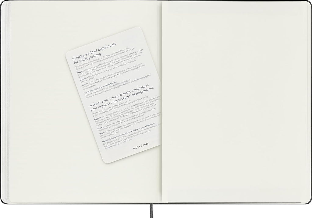 Moleskine Weekly Smart Planner PRO 12 Months 2025, Smart Planner PRO, Agenda 2025, Elastic Closure, Black Colour, Size Extra Large 19 x 25