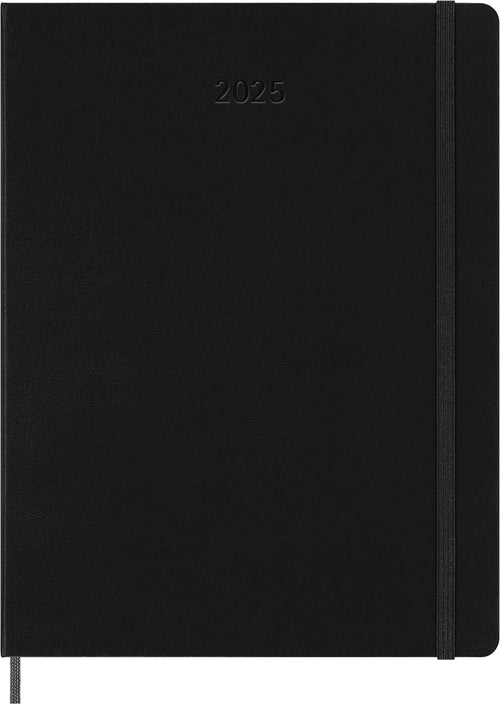 Moleskine Weekly Smart Planner PRO 12 Months 2025, Smart Planner PRO, Agenda 2025, Elastic Closure, Black Colour, Size Extra Large 19 x 25
